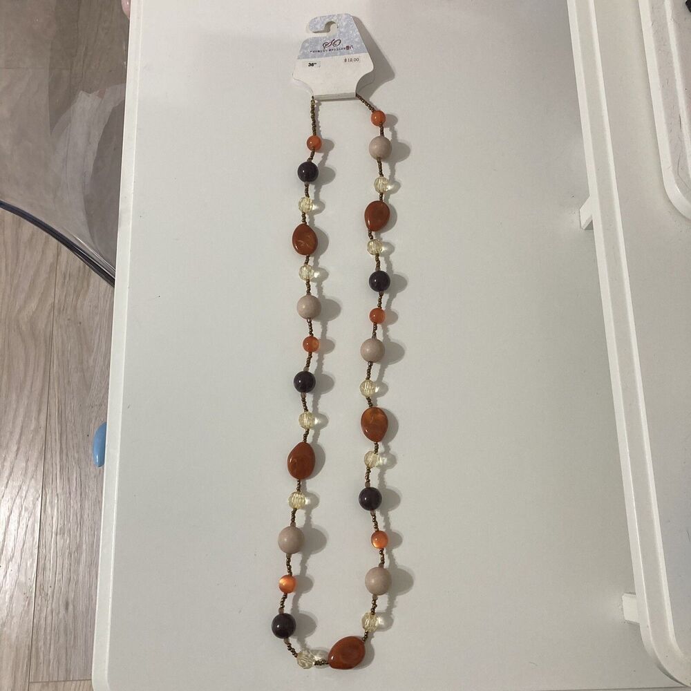 Wearit Declareit Long Bohemian Seed Bead Chunky Beaded Necklace Orange